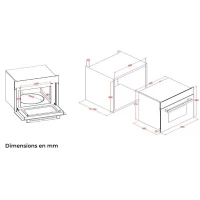 Four a micro-ondes encastrable  -  CONTINENTAL EDISON - 1450 W - 34 L -Combiné  Gril - CEMO34CEB3 - 59,5 x 38,3 x 49,2 cm - Noir(m-5)