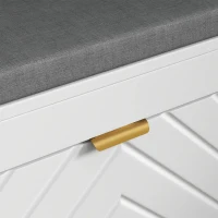 HOMCOM Banco para Sapatos com Assento Estofado e Gavetas Basculantes 106x24x52,5 cm Branco(m-5)