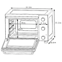 CONTINENTAL EDISON CEMF35R - Minifour électrique 35L rouge  - 1500W - Rotissoire, Convection naturelle(m-5)