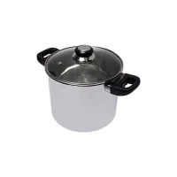 BAUMALU Traiteur inox + couvercle verre Saphir bakélite - 24 cm(m-3)