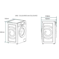 Lave-linge hublot CONTINENTAL EDISON CELL10140S2 - 10 kg - Largeur 60 cm - Classe A - 1400 trs/min -  moteur induction -Anthracite(m-5)