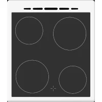 Cuisiniere vitrocéramique CONTINENTAL EDISON CECV50FCW - 4 feux - L49.5 x H82.7 xP58 cm - Blanc(m-5)