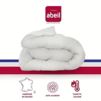 Couette anti-acariens - 220 x 240 cm - Chaude - 400 g/m² 2 personnes - Blanc - ABEIL(m-1)