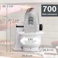 Robot pâtissier BOSCH Serie 2 MUMS2AW00 - 700 W - 4 vitesses - 3,8 L - Blanc(m-3)