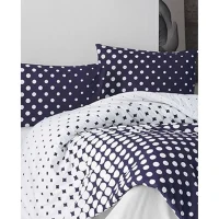 Parure de lit - 1 housse de couette 220 x 240 cm + 2 taies d'oreiller 60 x 60 cm - 100% coton renforcé - Bleu(m-3)