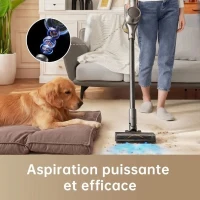Aspirateur Balai sans Fil DREAME R20 - Puissant 190 AW - Autonomie 90min - Détection de saleté - Affichage LED - Lumieres Bleues(m-2)