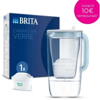Carafe filtrante en verre BRITA - Model One bleue - Capacité 2,5L dont 1,5L d'eau filtrée - 1 Cartouche Maxtra Pro All-In-1 incluse(m-1)