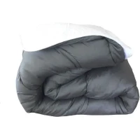 ABEIL Couette chaude Bicolore - 140 x 200 cm - Blanc et gris(m-6)