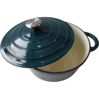 Cocotte BAUMALU24 cm - Forme ronde - Bleu vert(m-1)