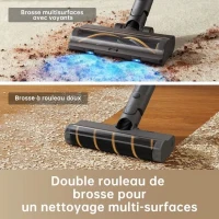 Aspirateur Balai sans Fil DREAME R20 - Puissant 190 AW - Autonomie 90min - Détection de saleté - Affichage LED - Lumieres Bleues(m-5)