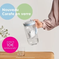 Carafe filtrante en verre BRITA - Model One bleue - Capacité 2,5L dont 1,5L d'eau filtrée - 1 Cartouche Maxtra Pro All-In-1 incluse(m-2)