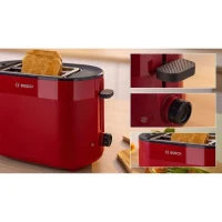 Toaster - BOSCH -  TAT2M124 MyMoment - Rouge - 2 tranches - centrage automatique du pain - fonctions décongélation et réchauffage(m-6)