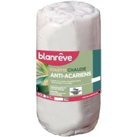 Couette chaude anti-acariens - 400 gr/m² - BLANREVE - 260 x 240 cm - Blanc(m-4)