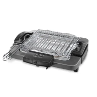 Barbecue électrique DELONGHI BQ60.X - Double grille - 1 900 W - Plateau aluminium amovible(m-1)