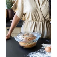 Cocotte - PYREX - 1450074 - Ronde - En verre borosilicate - 5,1 litres - Adapté au congélateur et micro-ondes(m-2)