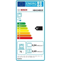 Four intégrable Ecoclean - BOSCH SER4 - HBA534BS3F - Inox - 71 L  - Classe énergie A+ - 59,5 x 59,4 x 54,8 cm(m-3)
