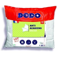 Lot de 2 Oreillers DODO - Anti-Acariens - 50 x 70 cm - 100% Polyester - Blanc(m-1)