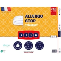 DODO - Couette tempérée 300 g/m² - ALLERGO STOP - 220 x 240 cm - Blanc(m-2)