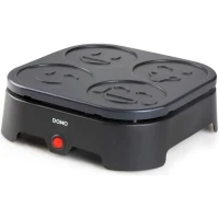 Crépiere DOMO - 4 crepes -  Motifs EMOJI -  revetement anti-adhésif - 600w - l31 x L34 x h13 cm(m-1)