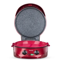 Appareil a tarte express HKoeNIG - TRT180 - Four a Pizza - Multicuiseur Multifonction - Température jusqu'a 210°C - Rouge - 1800W(m-4)