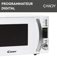 Micro-ondes Candy Timeless CMXW20DW 700W 20L Digital Blanc - Fonction Décongélation - 5 Niveaux de Puissance - 10 Menus Auto(m-3)