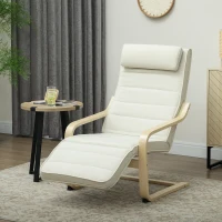 HOMCOM Poltrona Relax com Massagem 8 Pontos e Aquecimento Apoio de Pés Ajustável 67x95x101 cm Creme(m-2)