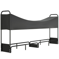 Outsunny Suporte para Lenha Exterior 260x38x118 cm Capa Impermeável 600D 300 Kg Preto