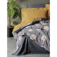 Parure de lit - 1 housse de couette 220 x 240 cm + 2 taies d'oreiller 60 x 60 cm - 100% coton renforcé - Gris(m-3)