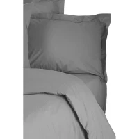 Parure de lit - 1 housse de couette 220 x 240 cm + 2 taies d'oreiller 60 x 60 cm - 100% coton renforcé - Gris(m-4)