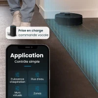 EZIclean I-BOT Z6 MAX  - Robot aspirateur laveur connecté 150 min - 2 kPa - 0,43 L - Noir(m-3)