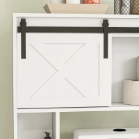 HOMCOM Armário Sobre Vaso com Porta de Correr e Prateleira Ajustável Branco(m-5)