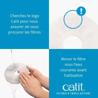 Filtre - Catit - Triple Action - Pack de 12 - Eau propre - Prévention maladies urinaires(m-3)