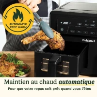 Friteuse sans huile CUISINART - Airfryer AFD10XBLE - Capacité 10,4L - Double cuves - Noir - 2400W(m-4)