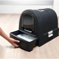 Curver Bac a litiere pour chats 51x38,5x39,5 cm Anthracite(m-3)