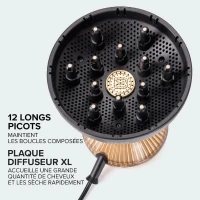 Seche-cheveux Bellissima DIFFON SUPREME CURL FLOW XL NOIR-OR(m-3)