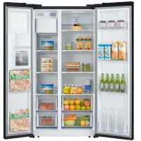 Réfrigérateur américain - CONTINENTAL EDISON - CERANF556B1 - Distributeur eau / glaçons - Classe E - 91,1 x 70,6 x 178 cm - Noir(m-3)