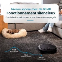 Robot Aspirateur Laveur connecté avec base de vidage EZICLEAN All-in-one Z10 Plus - 240 min - 6000pa - 180m² - 1.5L(m-5)