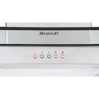 Hotte décorative murale BRANDT BHB1644IX - 60cm - Evacuation & recyclage - Inox + Verre - 552 m3/h(m-3)