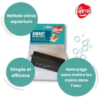 Aimant aquarium Nettoie vitres - AIMÉ - 10cm(m-2)
