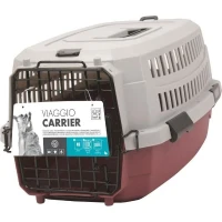 M-PETS Caisse de transport Viaggio Carrier S - 58,4x38,7x33cm - Bordeaux et gris - Pour chien et chat(m-1)