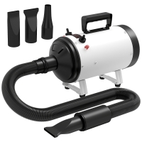 PawHut Secador de Pelo para Cães 2200W com 3 Bicos Baixo Ruído Branco