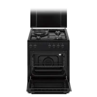 Cuisiniere mixte CONTINENTAL EDISON CECM60FCB - 3 feux gaz + 1 électrique - L59,8 x P61 xH83 cm - Noir(m-2)