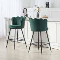 HOMCOM Conjunto de 2 Bancos de Bar com Encosto e Apoio para Os Pés 54x55x97 cm Verde Escuro(m-5)