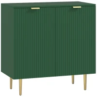 HOMCOM Aparador para Sala 2 Portas com Prateleira Regulável e Pés Metálicos 80x40x80 cm Verde-Oliva(m-1)