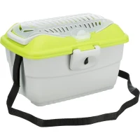 TRIXIE Box de transport Mini-Capri 40 × 22 × 30 cm gris clair/vert pour rongeurs(m-2)