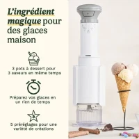 Machine a glace CUISINART - ICEFD10E - Capacité 3 x 240ml - 250W(m-2)