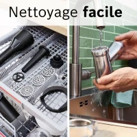 Hachoir a viande - BOSCH - MFWS420W Série 4 - Blanc - 500 W - moteur bloqué 1900 W - 2,5 kg/mn - 2 vitesses - 2 grilles de hachoir(m-2)