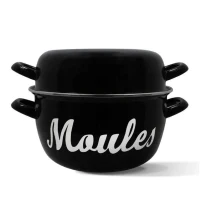 Marmite a moule - MENASTYL - 3645563 - En acier émaillé - Noir - 18 cm - Avec écritures - Tous feux dont induction(m-1)