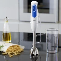 Mixeur plongeant - BRAUN - MultiQuick 3 MQ3005WH Cream - 750 W - Blanc - Bleu - Pour smoothie, gaspacho, soupe(m-2)