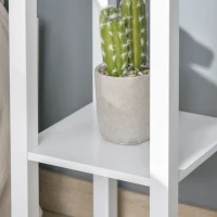 HOMCOM Conjunto 2 Mesas Laterais Gaveta e Prateleira Mdf Branco 30x30x75 cm(m-5)